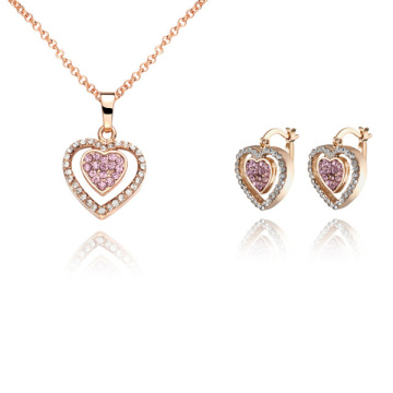 Halo Hear 925 Sterling Silver Jewelry Set for Lover